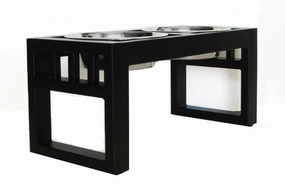 Pets Stop Libro Double Diner Black Large 10"