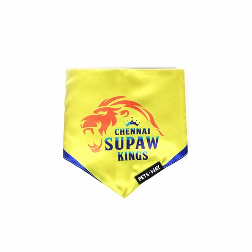 Pets Way Chennai Supaw Kings IPL Bandana for Dogs and Cats (Yellow)