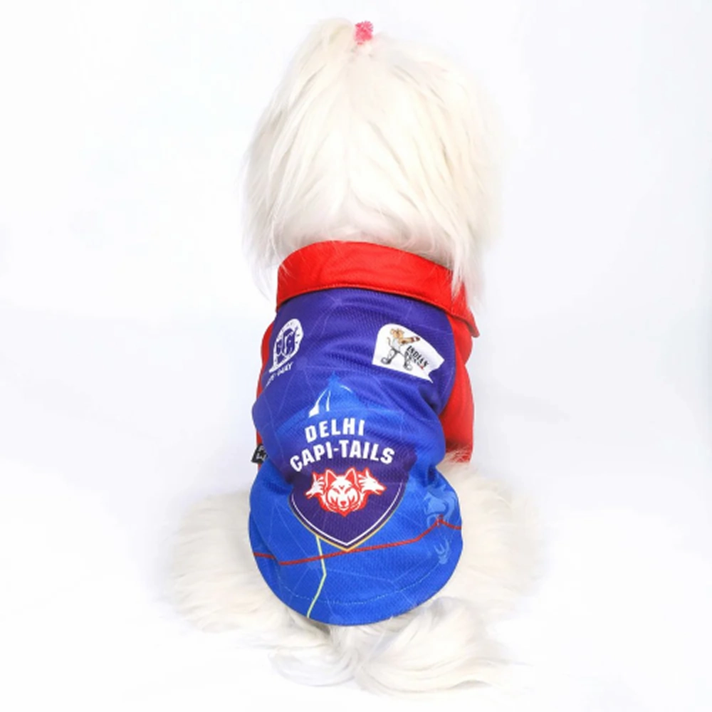 Pets Way Delhi Capi Tails IPL Jersey for Dogs and Cats (Blue)