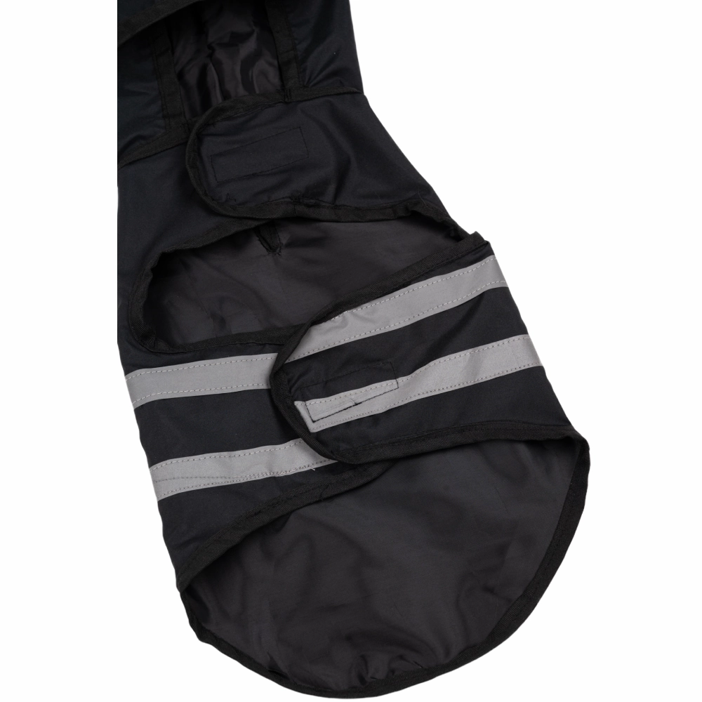 Petsnugs Reflective Waterproof Raincoat for Dogs and Cats (Black)