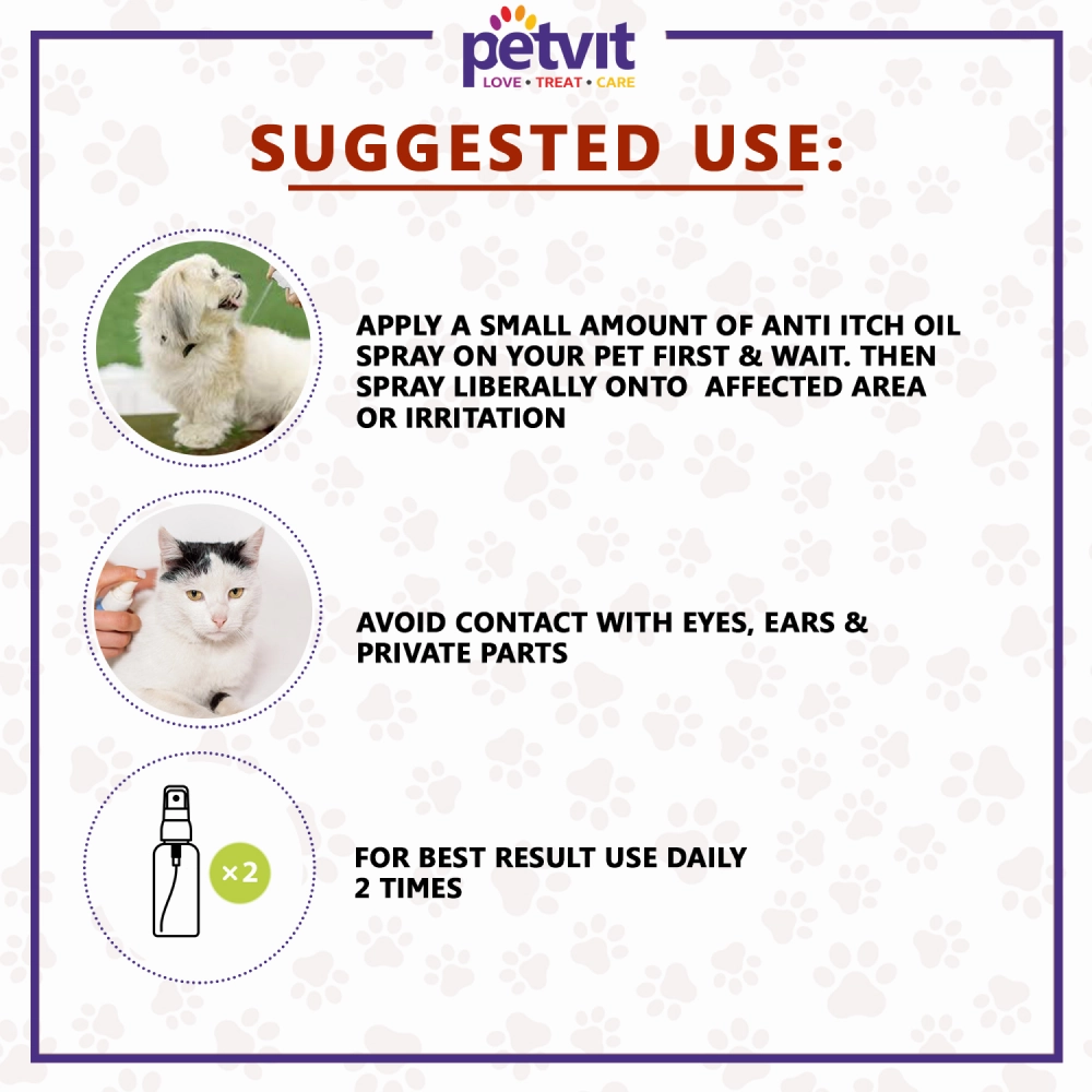 Petvit Anti Itch Oil Spray for Cats & Dogs
