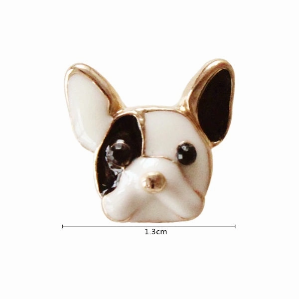 Pied French Bulldog Stud Earrings