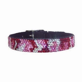 Pink Camouflage Crystal Dog Collar