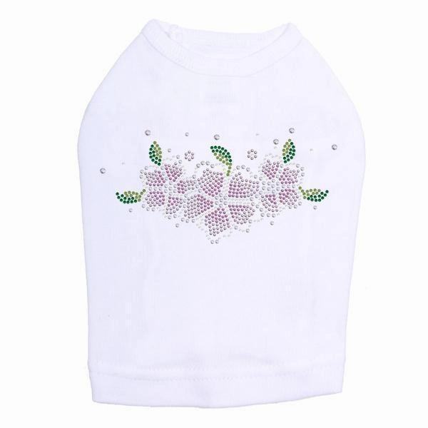 Pink Flowers Rhinestone Dog Tank
