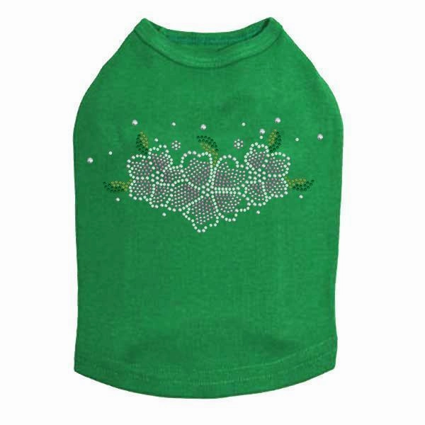 Pink Flowers Rhinestone Dog Tank