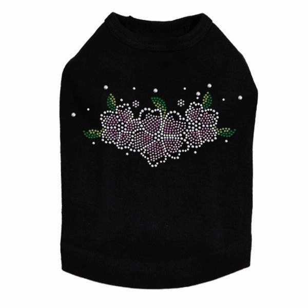 Pink Flowers Rhinestone Dog Tank