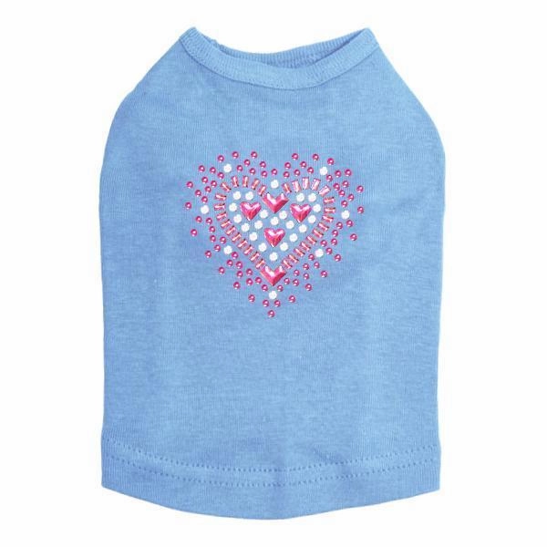 Pink Heart Rhinestone Dog Tank