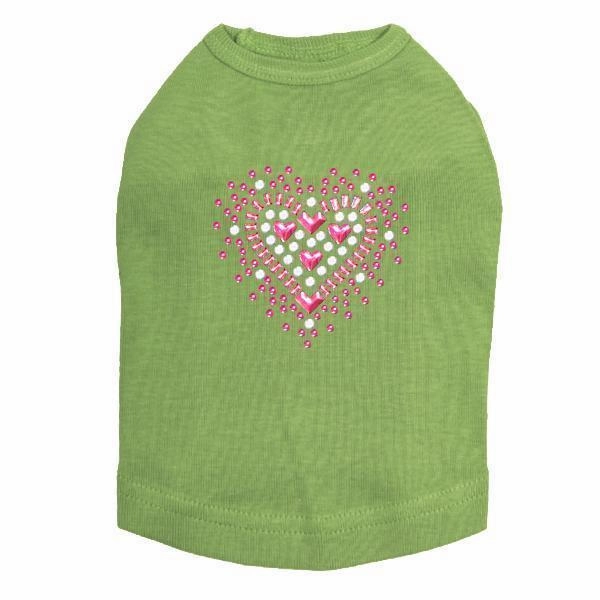 Pink Heart Rhinestone Dog Tank