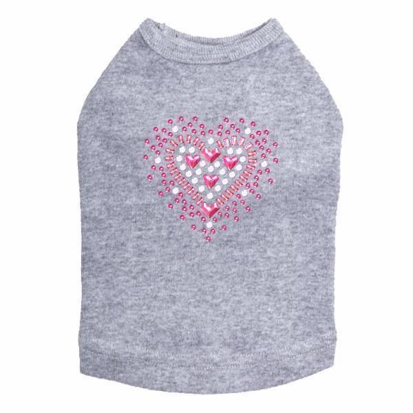 Pink Heart Rhinestone Dog Tank