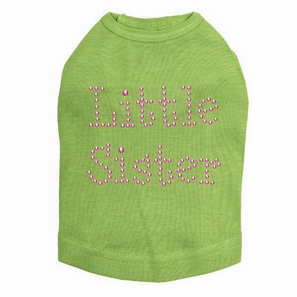 Pink Little Sister Rhinestone Dog Tank