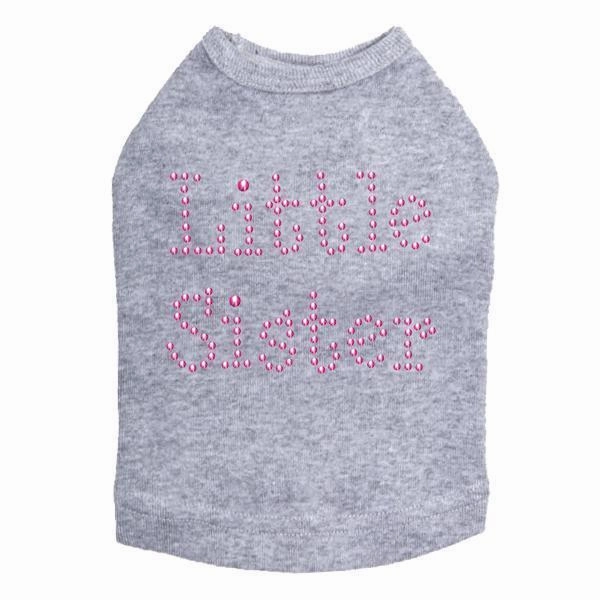 Pink Little Sister Rhinestone Dog Tank