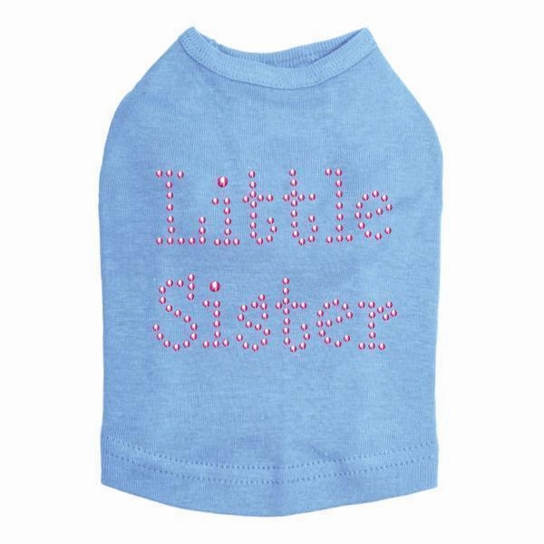 Pink Little Sister Rhinestone Dog Tank