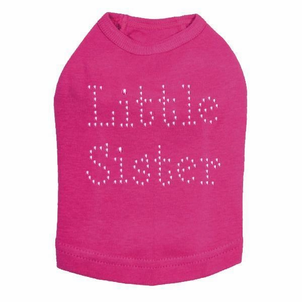 Pink Little Sister Rhinestone Dog Tank