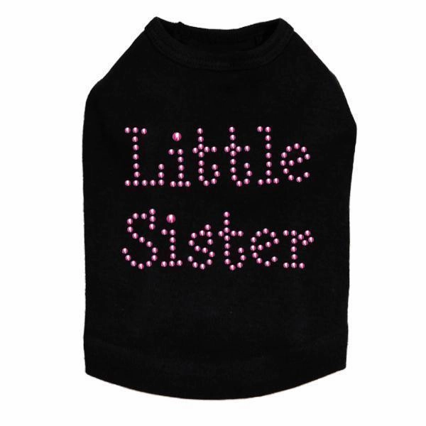 Pink Little Sister Rhinestone Dog Tank