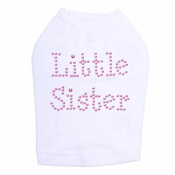 Pink Little Sister Rhinestone Dog Tank