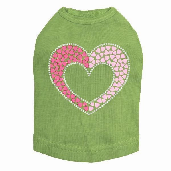 Pink Nailhead Hearts Rhinestone Dog Tank
