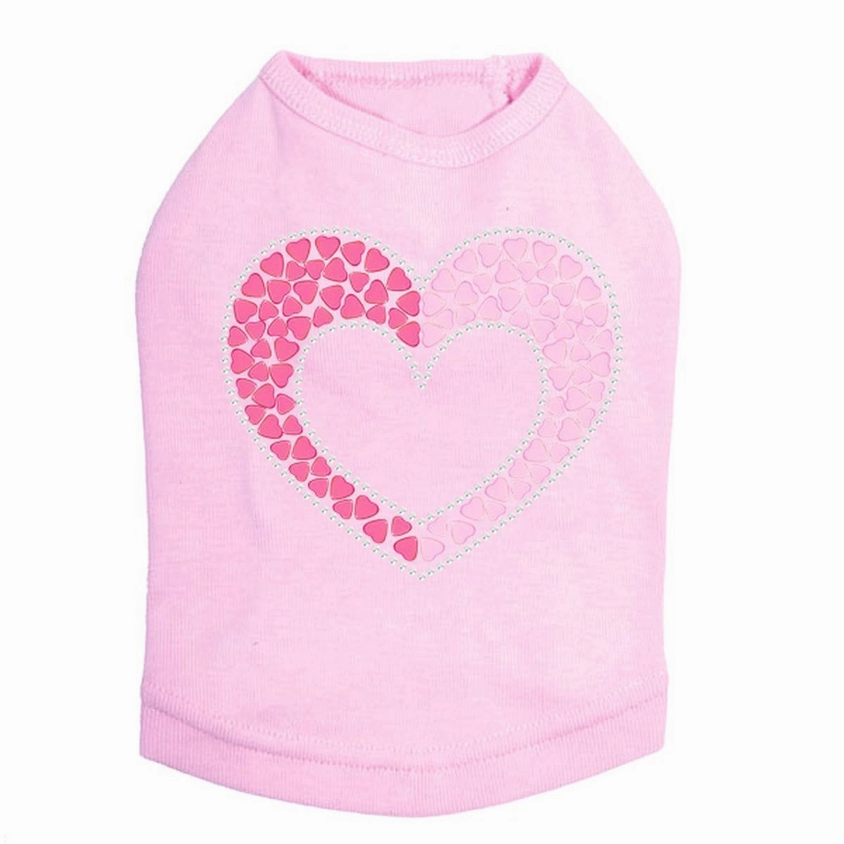 Pink Nailhead Hearts Rhinestone Dog Tank