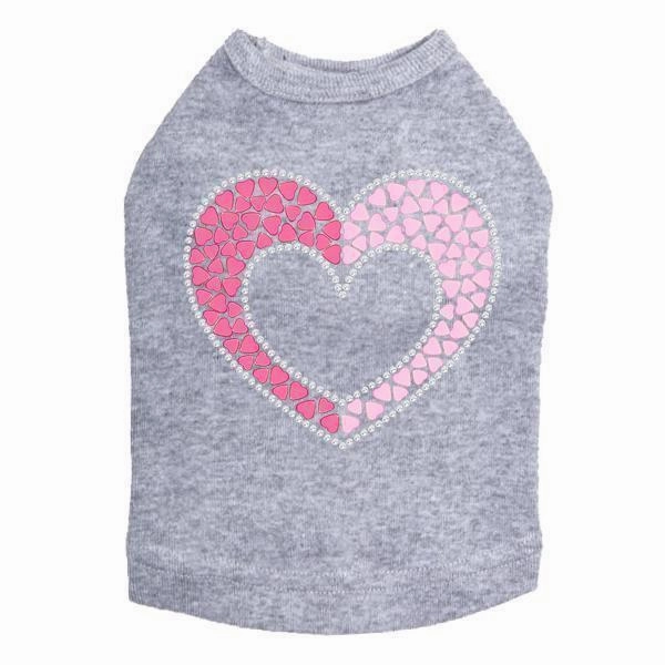 Pink Nailhead Hearts Rhinestone Dog Tank