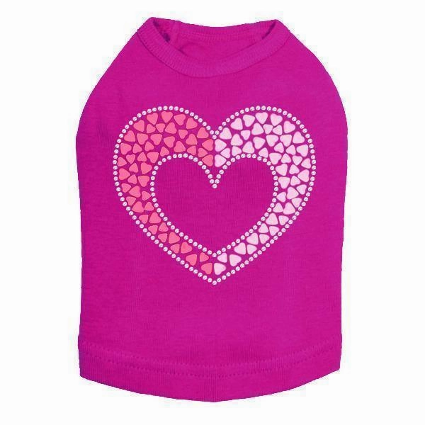 Pink Nailhead Hearts Rhinestone Dog Tank