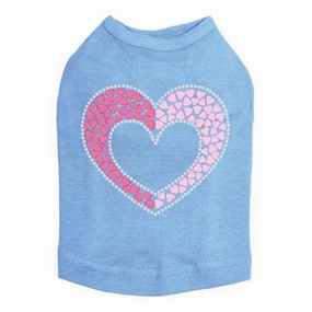 Pink Nailhead Hearts Rhinestone Dog Tank