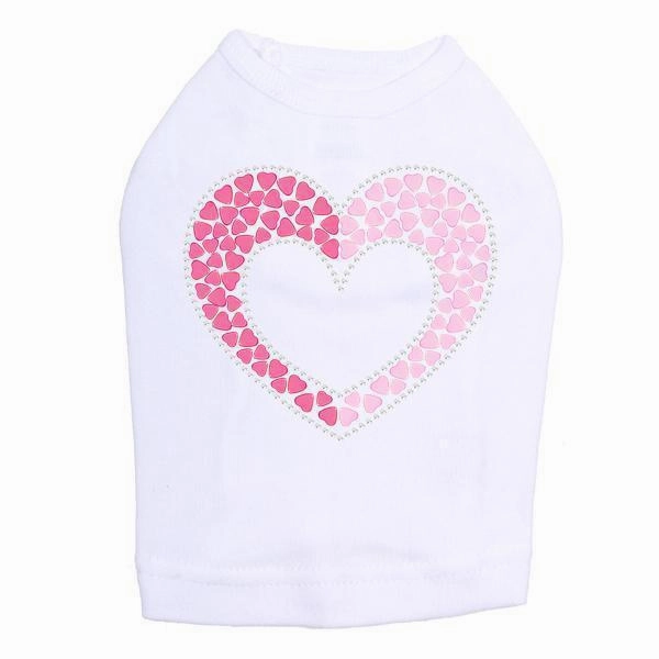 Pink Nailhead Hearts Rhinestone Dog Tank