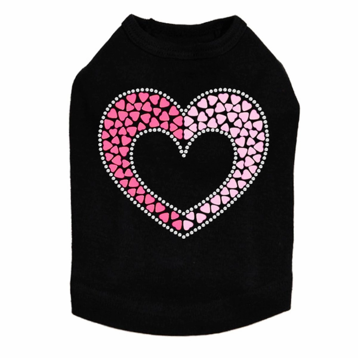 Pink Nailhead Hearts Rhinestone Dog Tank