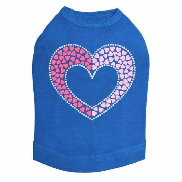 Pink Nailhead Hearts Rhinestone Dog Tank