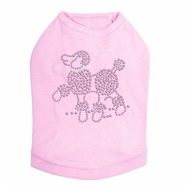 Pink Poodle Rhinestone Dog Tank
