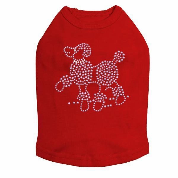 Pink Poodle Rhinestone Dog Tank