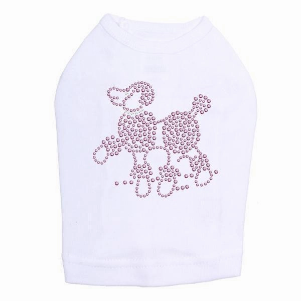 Pink Poodle Rhinestone Dog Tank