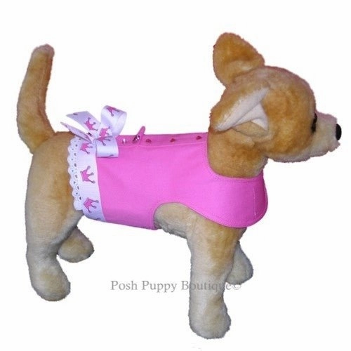 Pink Princess Crowns Harness Vest