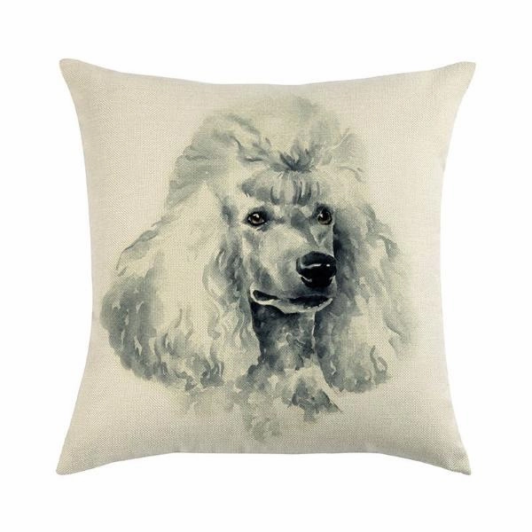 Poodle Face Throw Cushion