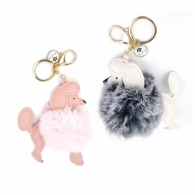 Poodle Pom Pom Key Ring