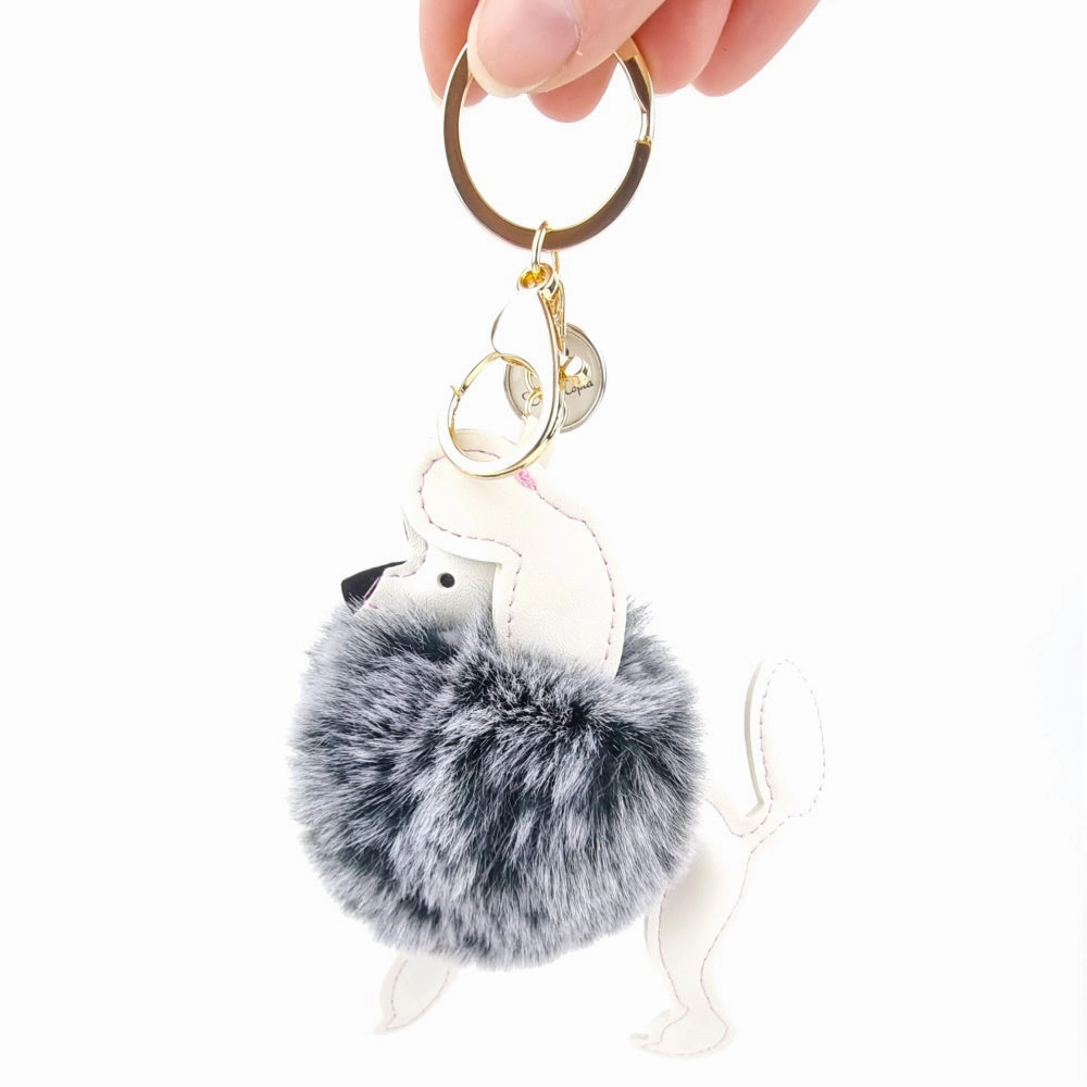 Poodle Pom Pom Key Ring