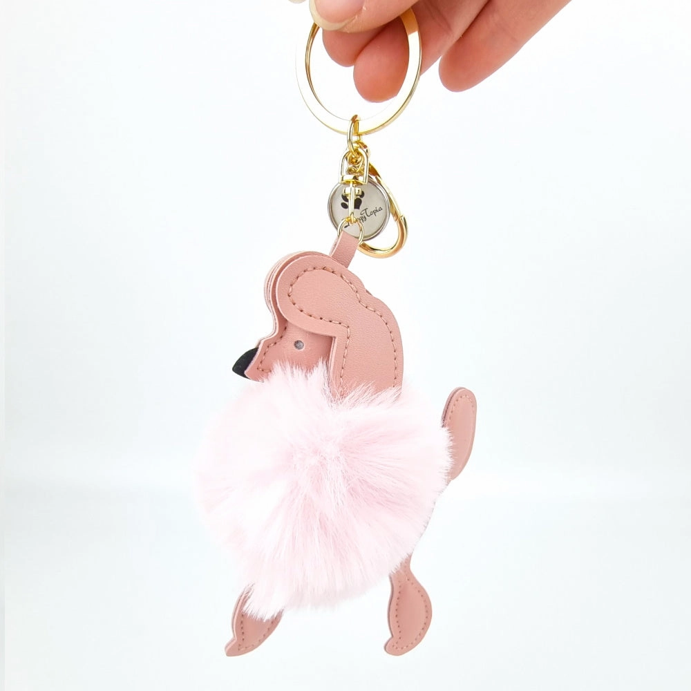 Poodle Pom Pom Key Ring