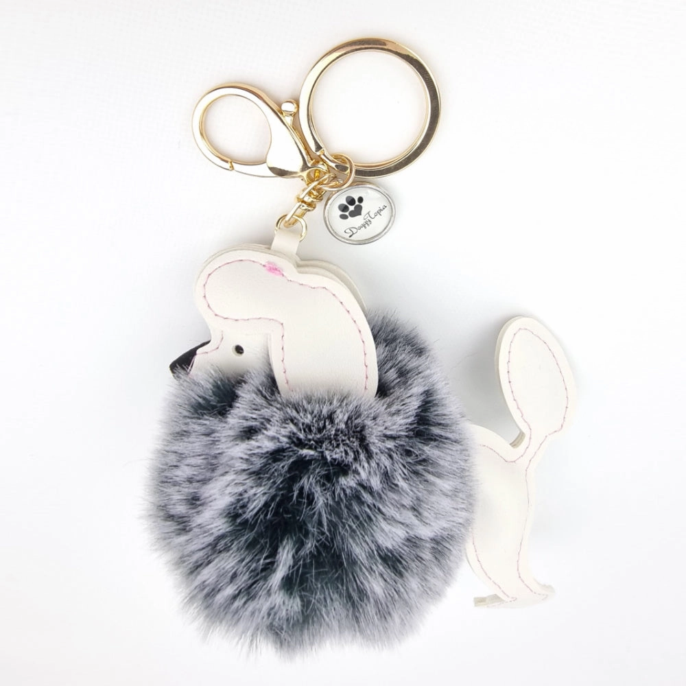 Poodle Pom Pom Key Ring