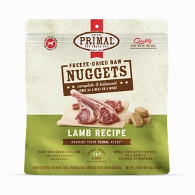 Primal Freeze Dried Nuggets Grain Free Lamb Formula Dog Food