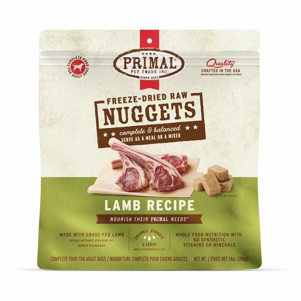 Primal Freeze Dried Nuggets Grain Free Lamb Formula Dog Food