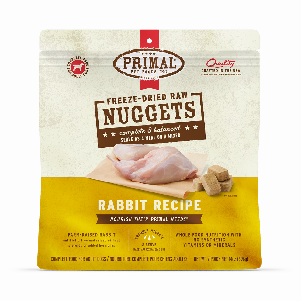 Primal Freeze Dried Nuggets Grain Free Rabbit Formula Dog Food