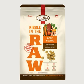 PRIMAL Kibble in the Raw Beef Recipe Dog Food