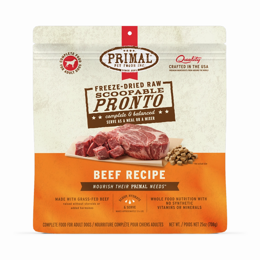 Primal Pronto Beef Recipe Freeze Dried Raw Dog Food