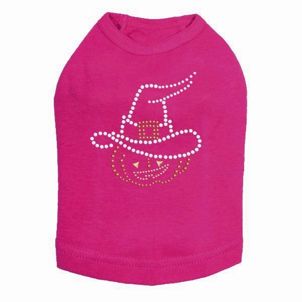 Pumpkin Witch Rhinestone Dog Tank