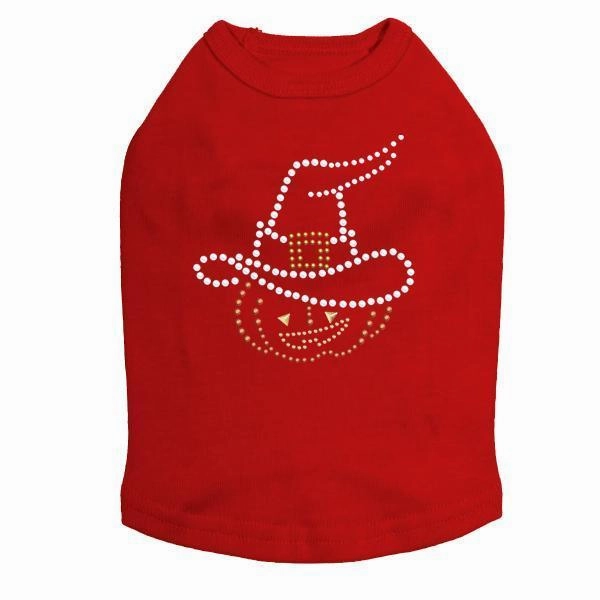 Pumpkin Witch Rhinestone Dog Tank