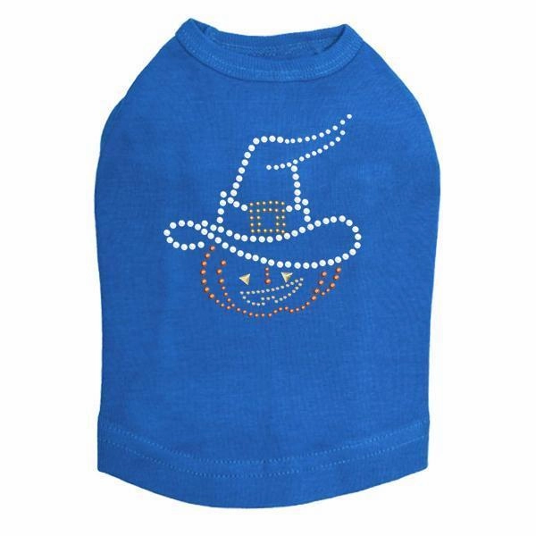 Pumpkin Witch Rhinestone Dog Tank