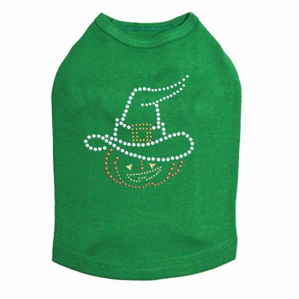 Pumpkin Witch Rhinestone Dog Tank