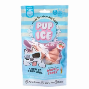 Pup Ice Strawberry Flavoured Waffle Cones Dog Treat