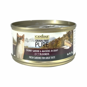 PURE Grain Free Cat Can - Chunky Sardine & Mackerel in Gravy