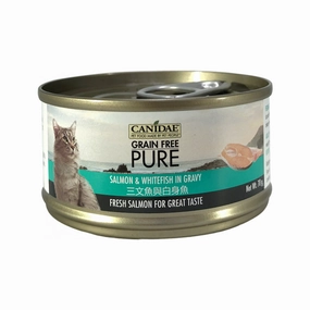 PURE Grain Free Cat Can - Salmon & Whitefish in Gravy