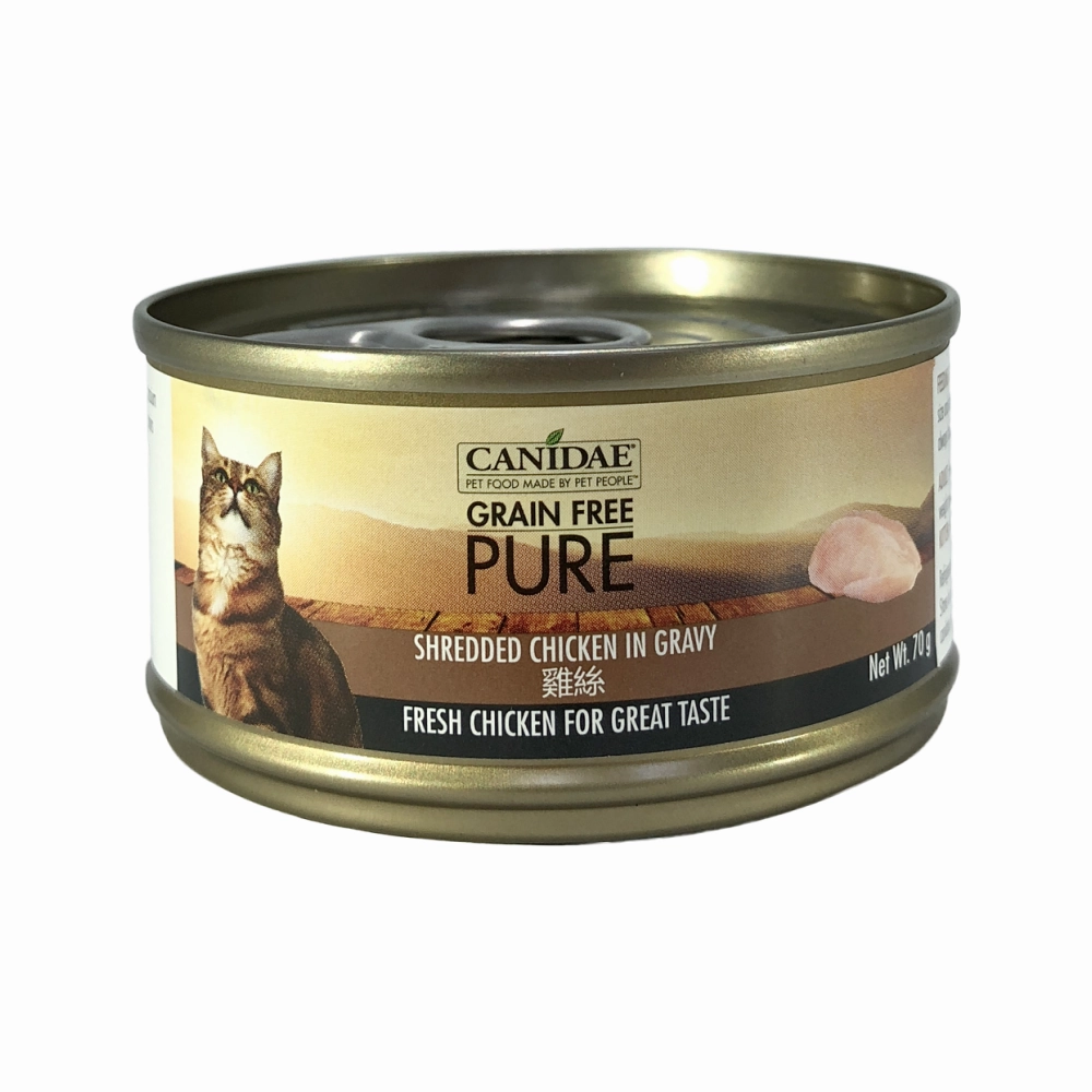PURE Grain Free Cat Can - Shredded Chicken in Gravy