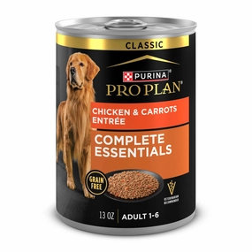 Purina Pro Plan Grain Free Complete Essentials Classic Pate Dog Food, Chicken and Carrots Entre